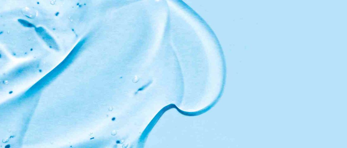 Ingredienset glycerin liggende på en blå baggrund